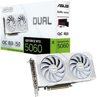 ASUS DUAL GeForce RTX 5060 White OC, 8GB GDDR7