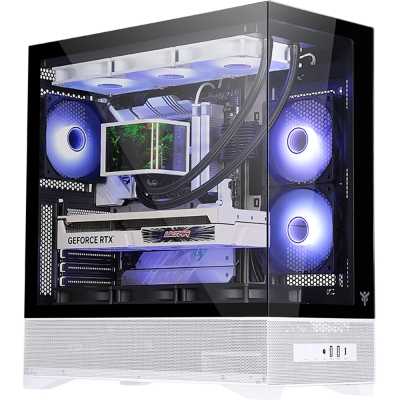 itek SHOWBUI 37BW, Mid-Tower, Side-Glass, White / Black