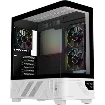 itek NETRON CURVED, Mid-Tower, Side-Glass, White