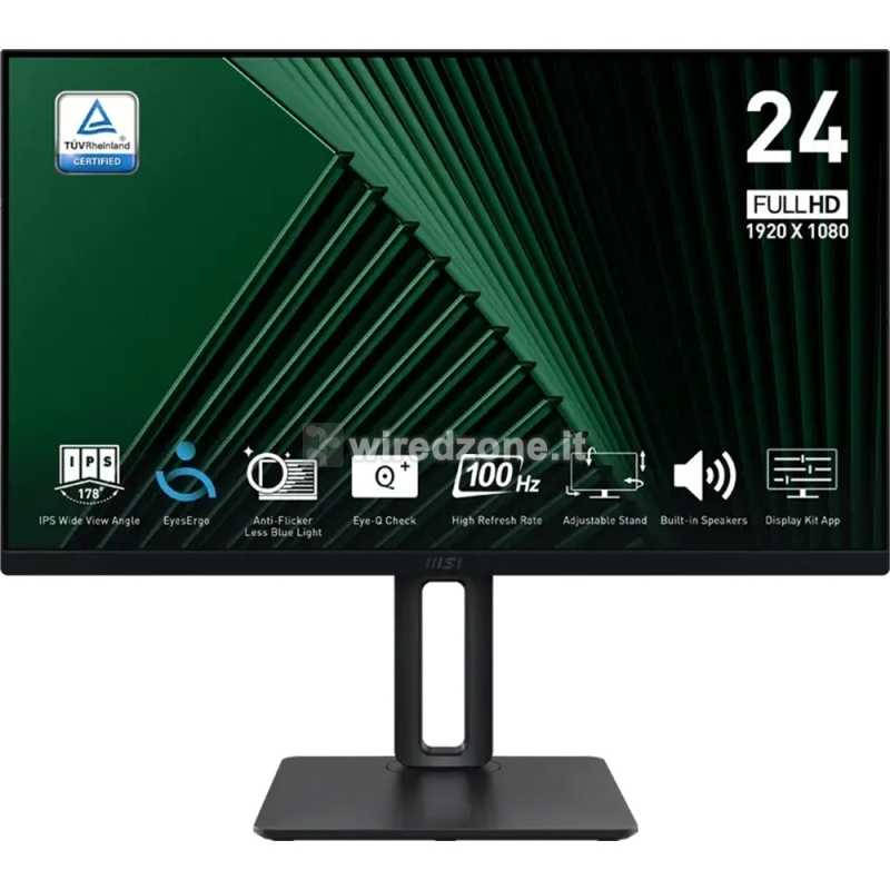MSI Pro MP245PG, 23.8", FHD, 100Hz, IPS, Pivot, DP, HDMI
