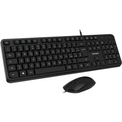 Vultech KM-811, USB Keyboard + Mouse, QWERTY, Black