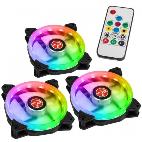 Raijintek Iris 12 Rainbow A-RGB LED-Fan, 3x Set incl. Controller - 120mm - 1