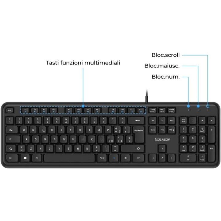 VulTech KM-811, Keyboard & Mouse Kit USB, Italian Layout QWERTY