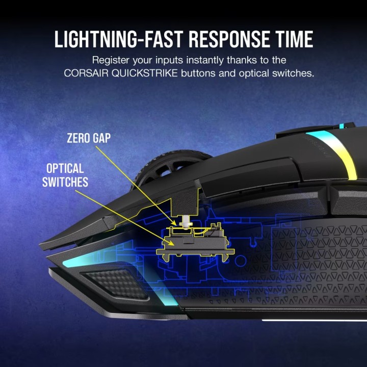 Corsair Nightsabre Wireless RGB, Gaming Mouse, Black