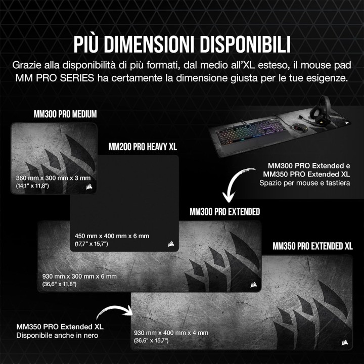 Corsair MM300 PRO Premium Cloth, Gaming Mouse Pad, Medium