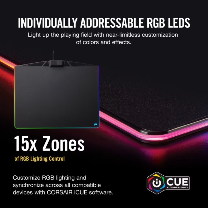 Corsair Gaming MM800 RGB Polaris, Gaming Mouse Pad, Medium
