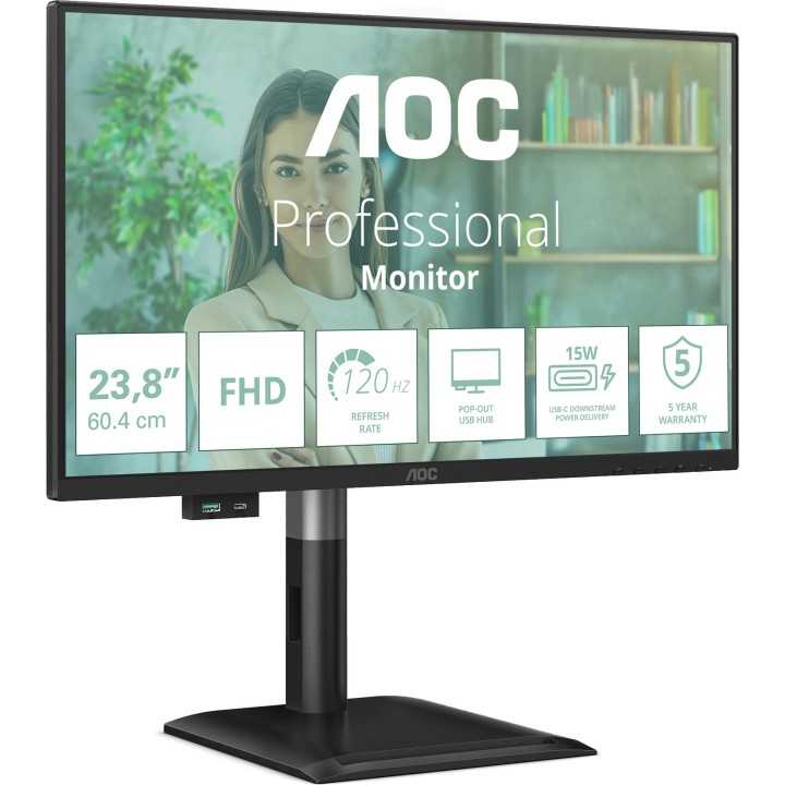 AOC 24P4U, 23,8", IPS, FHD, 120Hz, DP, HDMI