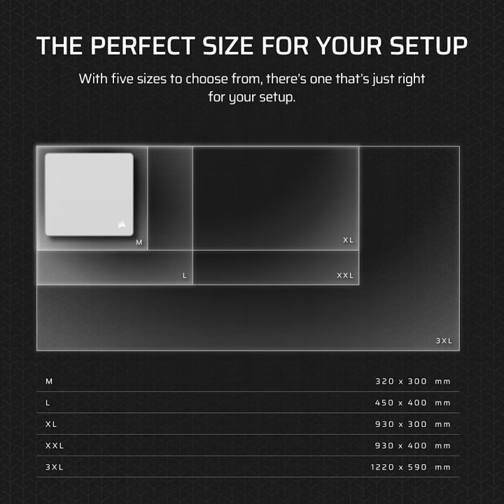 Corsair MM Anti-fray Cloth, Gaming Mouse Pad, 3XL, Gray