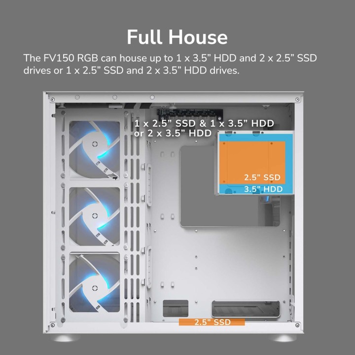 Cougar FV150 RGB, Mid-Tower, White