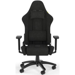 Corsair TC100 RELAXED, Gaming Chair, Black / Black Fabric (Grey Cushion)