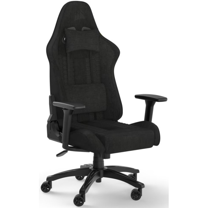 Corsair TC100 RELAXED, Gaming Chair, Black / Black Fabric (Grey Cushion)