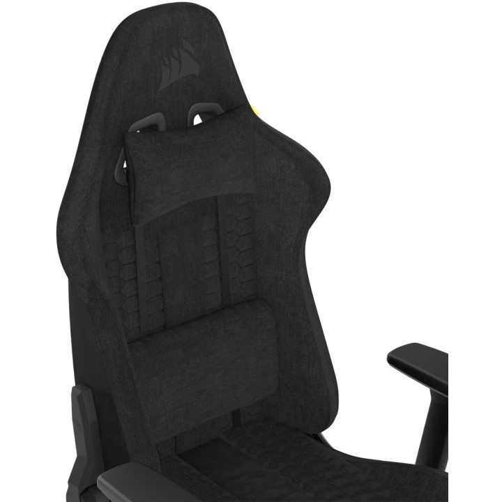 Corsair TC100 RELAXED, Gaming Chair, Black / Black Fabric (Grey Cushion)