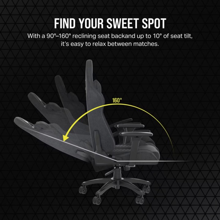 Corsair TC100 RELAXED, Gaming Chair, Black / Grey Fabric (Black Cushion)