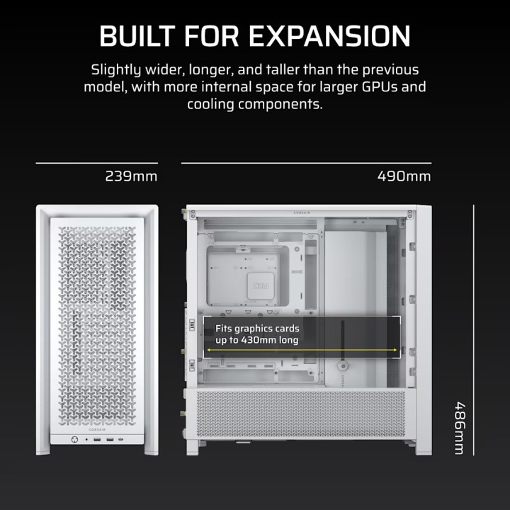 Corsair FRAME 4000D, Mid-Tower, White