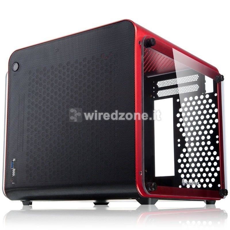 Raijintek METIS EVO TG Mini-ITX Case, Tempered Glass - Red - 1