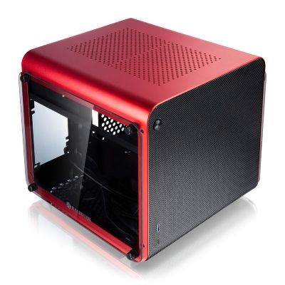 Raijintek METIS EVO TG Mini-ITX Case, Tempered Glass - Red - 2
