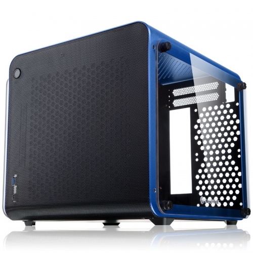 Raijintek METIS EVO TG Mini-ITX Case, Tempered Glass - Blue - 1