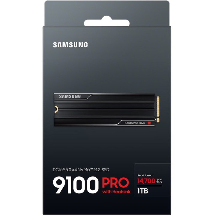 Samsung 9100 Pro Heatsink SSD, PCIe Gen5, NVMe, M.2 2280, 1TB