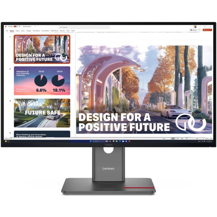Lenovo ThinkVision P27QD-40, 27", IPS, 120Hz, QHD, Pivot, USB-C Dock, DP, HDMI