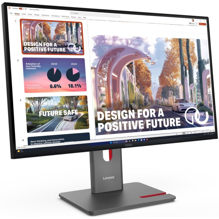 Lenovo ThinkVision P27QD-40, 27", IPS, 120Hz, QHD, Pivot, USB-C Dock, DP, HDMI