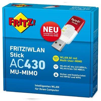 AVM FRITZ!WLAN Stick AC 430 MU-MIMO, USB 2.0 - 2