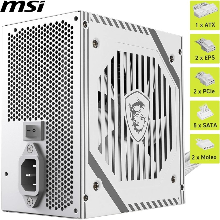 MSI MAG A650BNL WH, 80 Plus Bronze, 650w