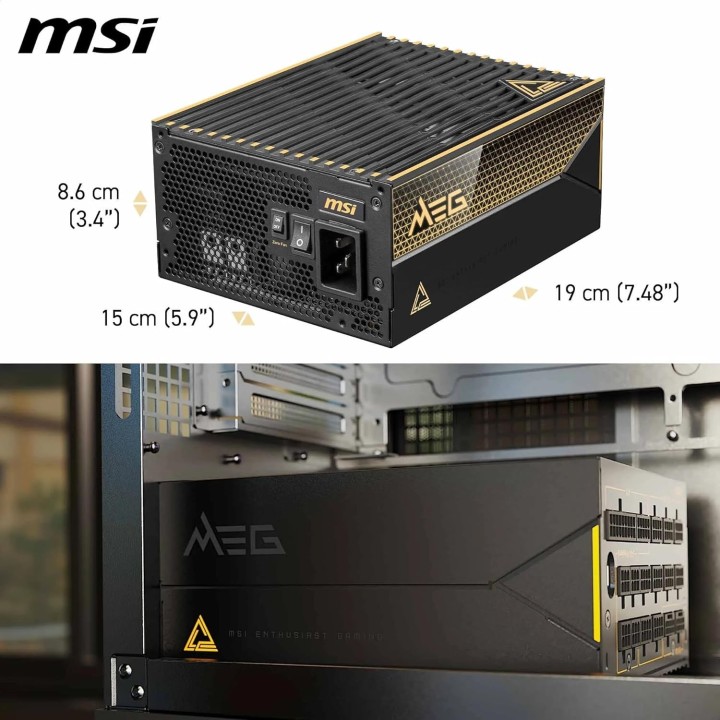 MSI MEG Ai1600T PCIe Gen5, 80 PLUS Titanium, 1600w