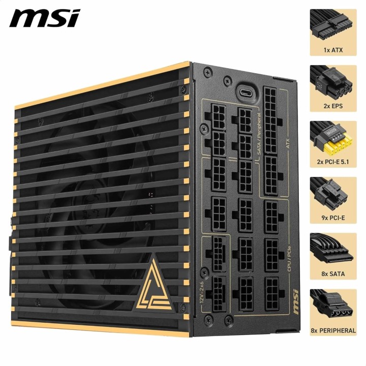 MSI MEG Ai1600T PCIe Gen5, 80 PLUS Titanium, 1600w