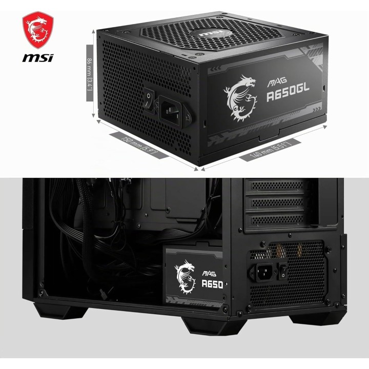 MSI MAG A650GL BK, 80 PLUS Gold, 650w