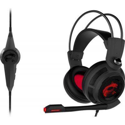 MSI Headset Gaming DS502, Virtual 7.1 Surround, USB In-Line Controller, Microphone, Black/Red - 1