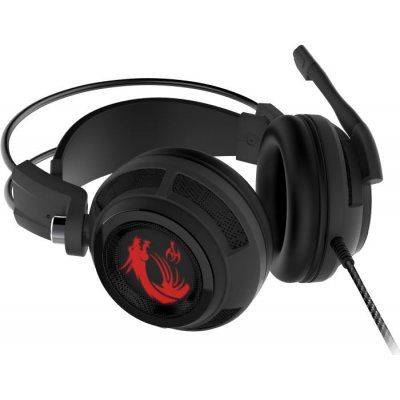 MSI Headset Gaming DS502, Virtual 7.1 Surround, USB In-Line Controller, Microphone, Black/Red - 2