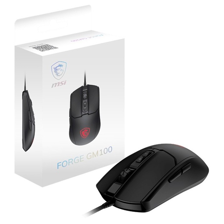 MSI Forge GM100, USB Mouse Gaming, Black