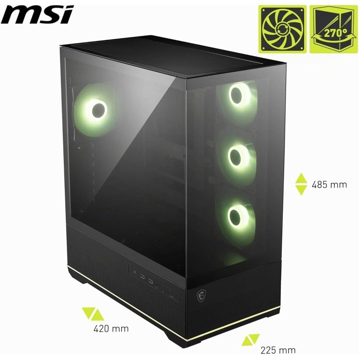 MSI MAG Pano 110R PZ, Mid-Tower, Black