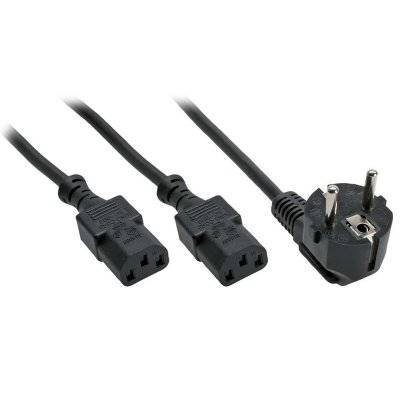 InLine Y-Distribution Cable, 1x SchuKo To 2x IEC Socket, 1,8m