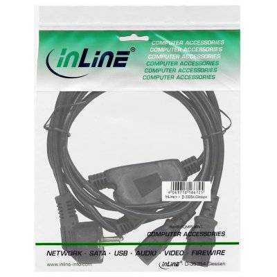 InLine Y-Distribution Cable, 1x SchuKo To 2x IEC Socket, 1,8m