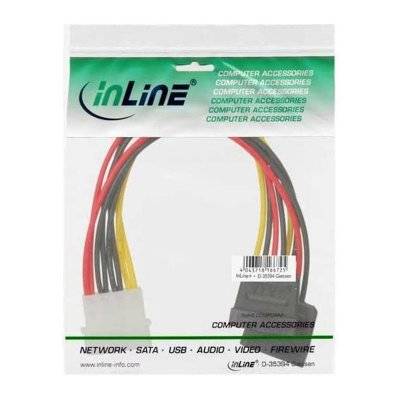InLine 4-Pol Molex Y-Power Cable To 2x SATA Power - 0,15m