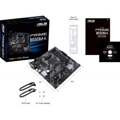 ASUS Prime B550M-K, AMD B550 Mainboard - Socket AM4 - 8