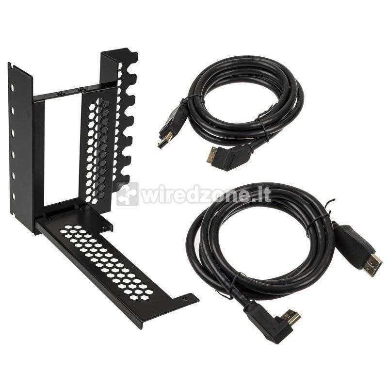 CableMod Vertical Graphics Card Holder With PCIe x16 Riser Cable, 2x DisplayPort - Black - 1