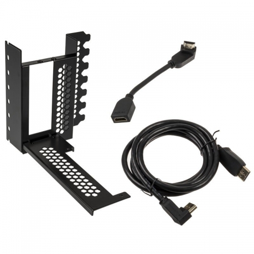 CableMod Vertical Graphics Card Holder With PCIe x16 Riser Cable, 1x DisplayPort, 1x HDMI - Black - 1