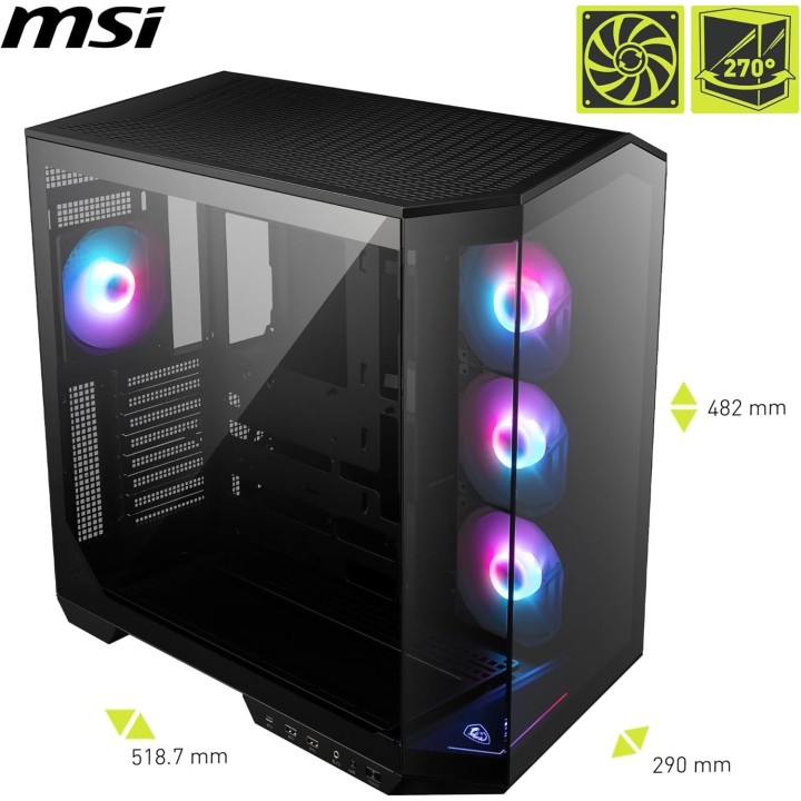MSI MAG Pano 100R PZ, Mid-Tower, Black