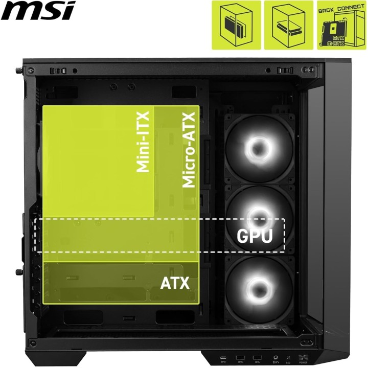 MSI MAG Pano 100R PZ, Mid-Tower, Black