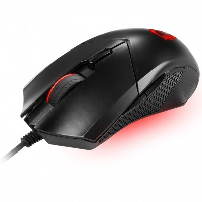 MSI Clutch GM08 Wired Optical Mouse Gaming, 4200 DPI, LED Red - Black - 2