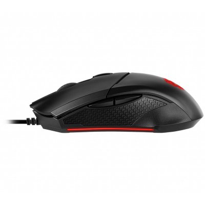 MSI Clutch GM08 Wired Optical Mouse Gaming, 4200 DPI, LED Red - Black - 4