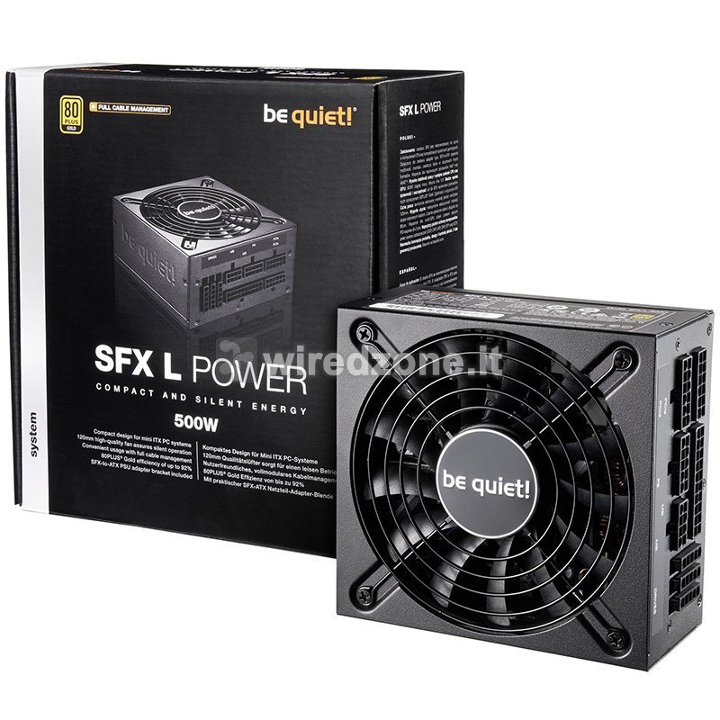 be quiet! SFX-L Power Supply, 80 PLUS Gold, Modular - 500 Watt - 1