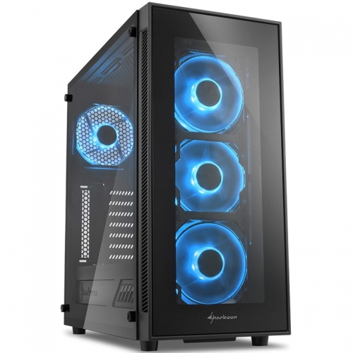 Sharkoon TG5 Blue LED, Mid-Tower, Tempered Glass - Black - 1