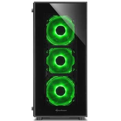 Sharkoon TG5 Green LED, Mid-Tower, Tempered Glass - Black - 2