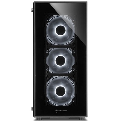 Sharkoon TG5 White LED, Mid-Tower, Tempered Glass - Black - 2