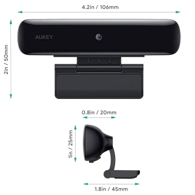 Aukey Stream Series 1080p Webcam - Black - 2