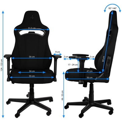 Nitro Concepts E250 Gaming Chair - Stealth Black - 3