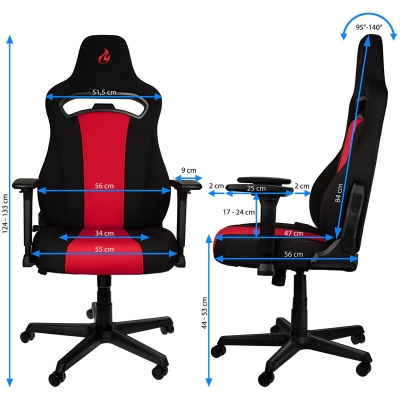 Nitro Concepts E250 Gaming Chair - Inferno Red - 3